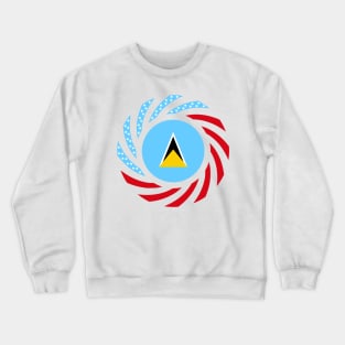 Saint Lucian American Multinational Patriot Flag Series Crewneck Sweatshirt